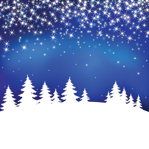 Christmas snowy winter forest background Vector Image