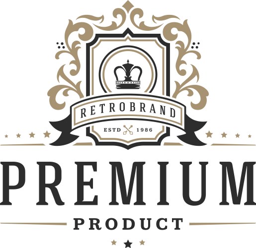 Luxury logo template object for logotype Vector Image