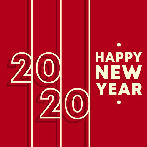 Minimal 2020 New Year Background Vector Image