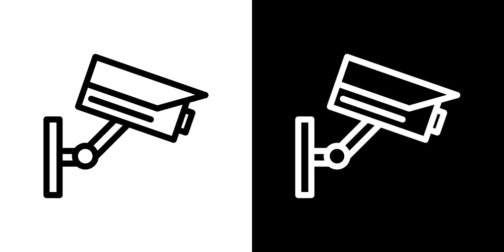 Security camera icon set on white background Vector Image
