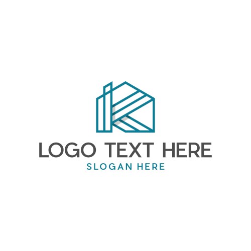 Letter k home outline logo design vector image