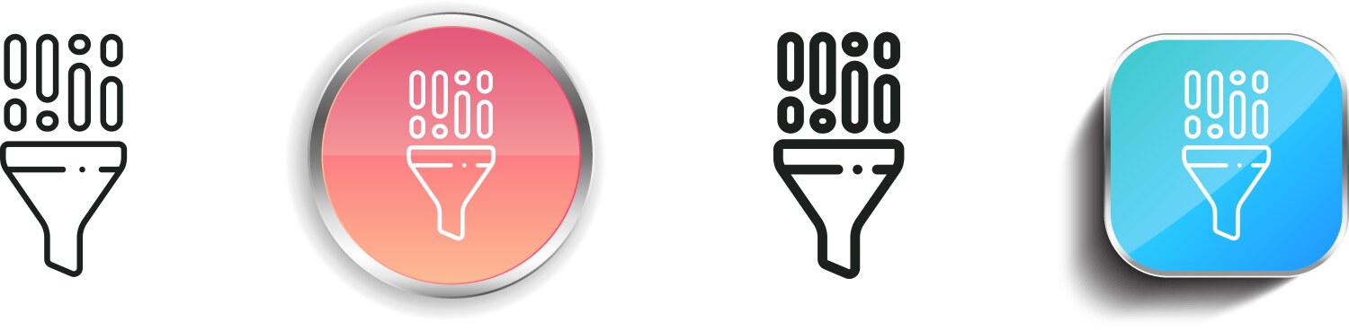 Data icon thin linear regular and button style vektorbild