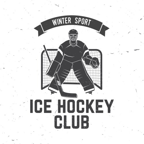 Hockey club logo badge design concept for shirt vector image