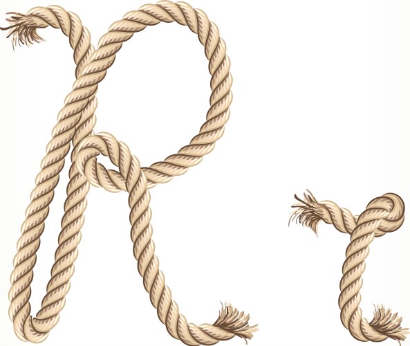 Rope Alphabet H - Rustic Texture Royalty Free Vector Image