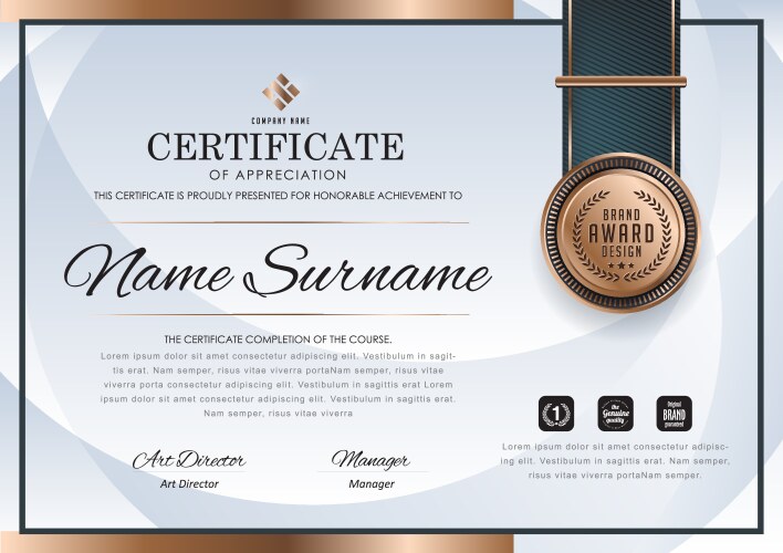 Certificate 463 vector image