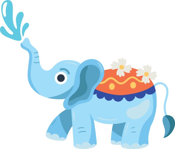 Elephant playing with water Vector Image