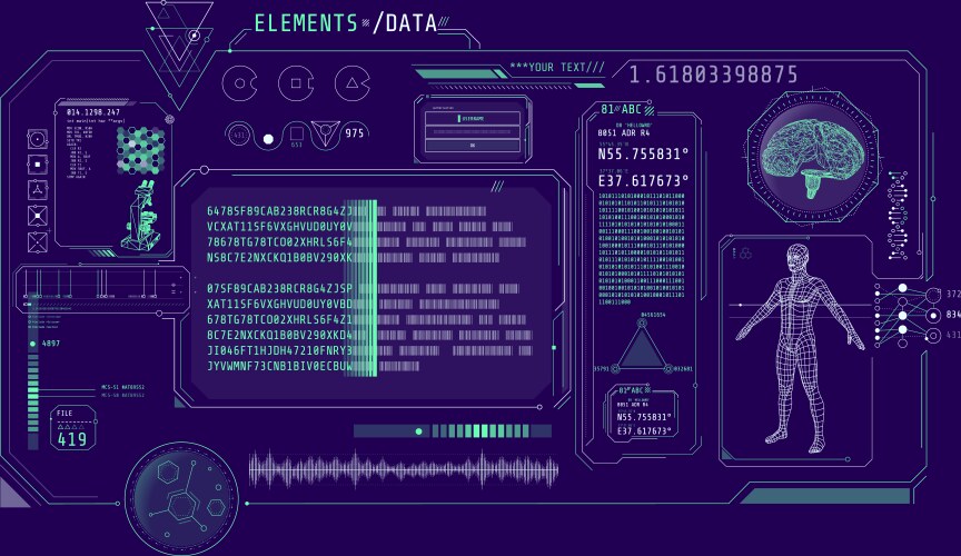 futuristic medical research program interface vector