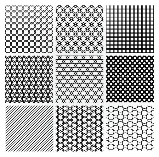 Geometric monochrome seamless background patterns vector image