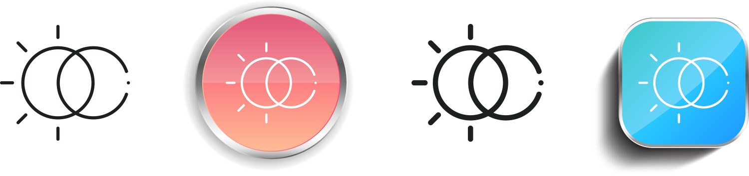 Hdr icon thin linear regular and button style vektorbild