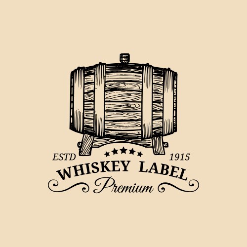 Wooden Whiskey Barrel Logo Vector Image