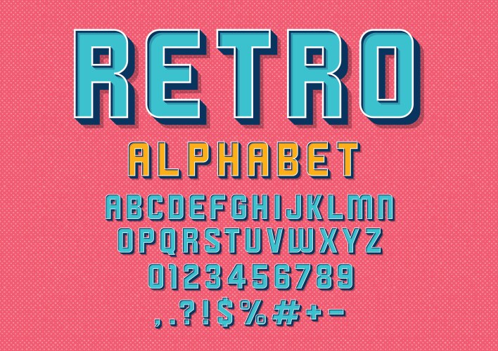 Retro font vector image