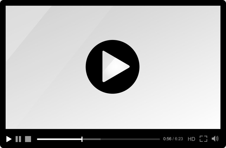 Video player transparent screen interface Vector Image