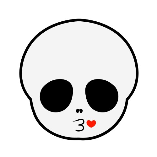Cute Skull Blowing Kisses Vector Image