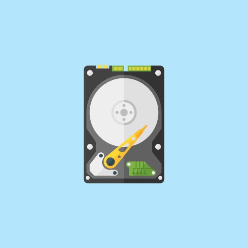 Hard disk flat icon hardware and hdd Royalty Free Vector