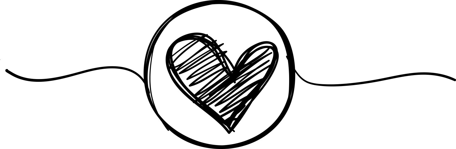 Doodle human heart anatomically correct vector image