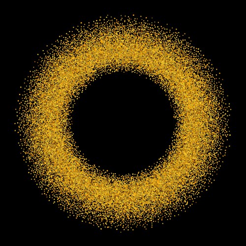 Gold circle glitter frame golden confetti dots Vector Image