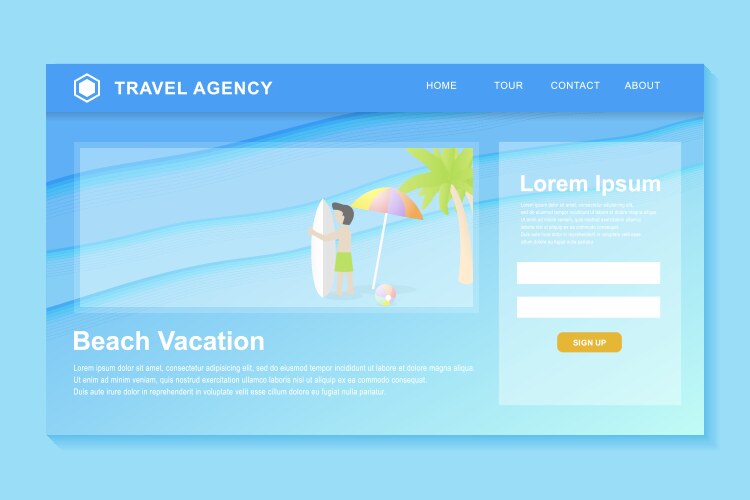 Landing page web design vector image