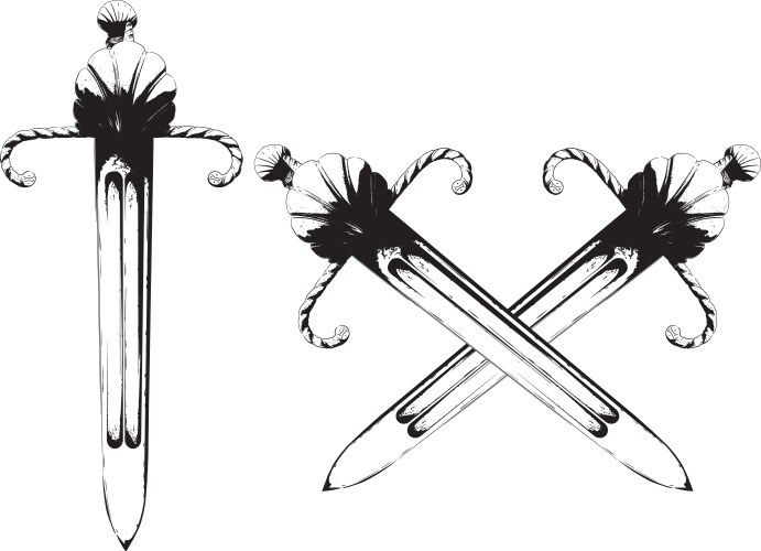 old short sword vector image vector image