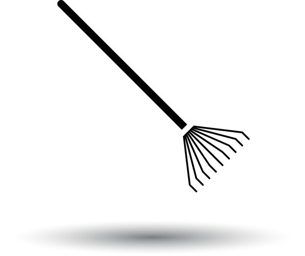 Hand rake garden tool icon black flat Royalty Free Vector