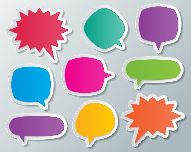 Colorful speech bubbles set blank empty Royalty Free Vector