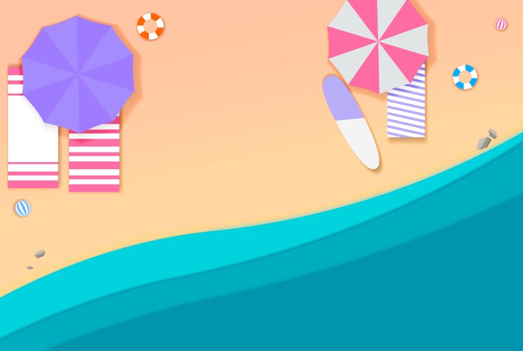 Lifebuoy on beach sea and sand Royalty Free Vector Image