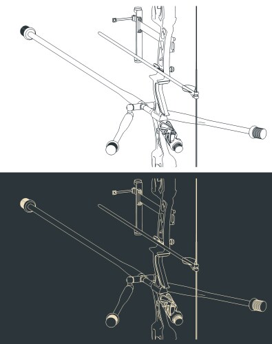 target recurve bow kit close-up vector