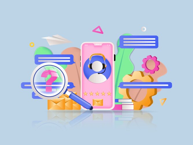 customer support concept 3d icon vector