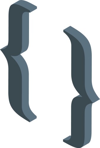 Curly brackets representing programming language vector image