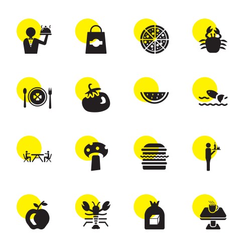 eat icons vector