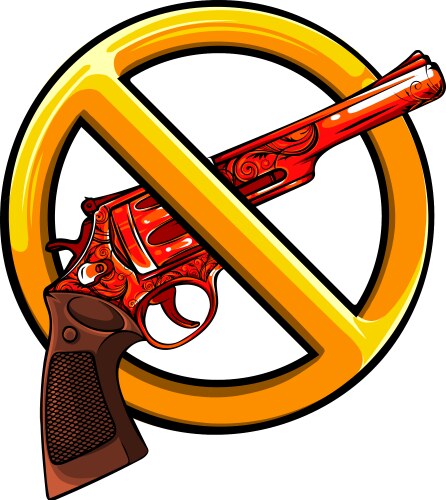 symbol no gun on white background vector