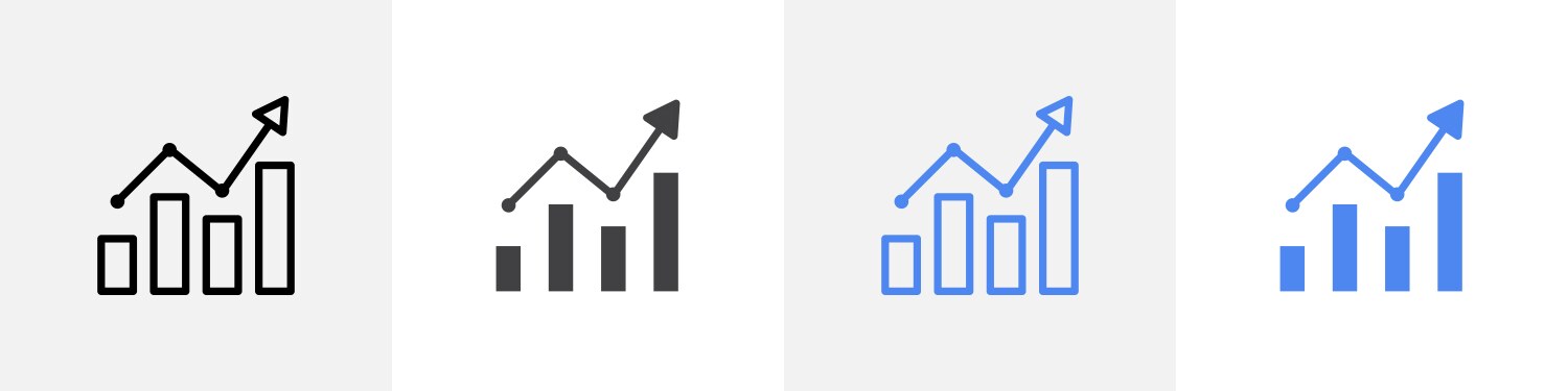 Graph icon set use for web ui or app vector image