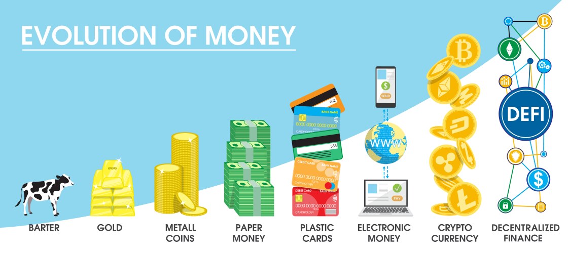 Evolution of money infographic vector image