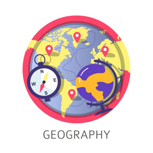 Geography discipline at school university vector image