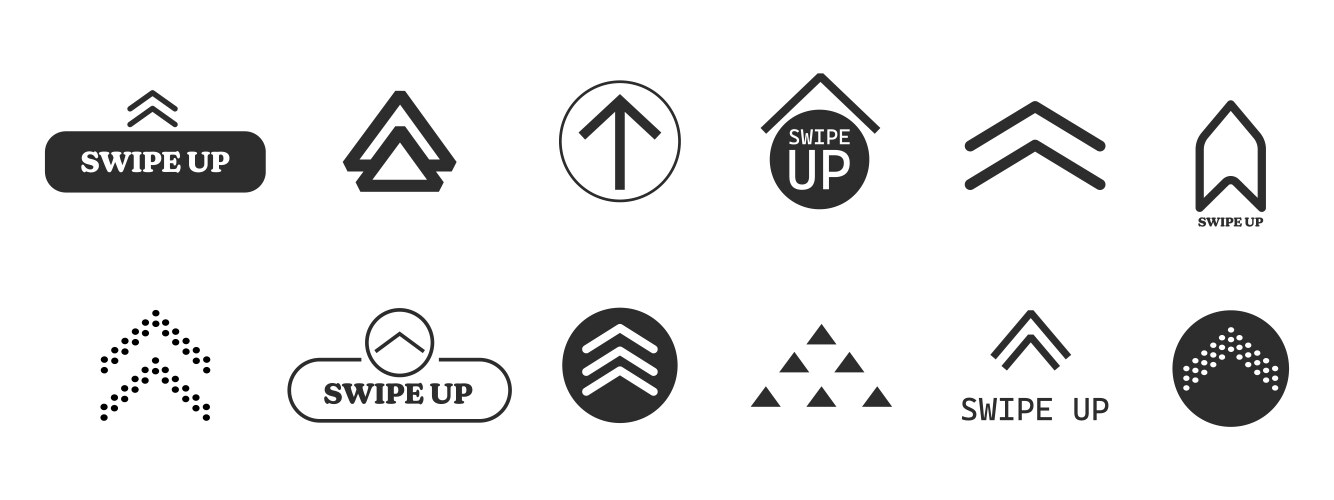 Swipe up slide arrow button scroll ui icon vector image