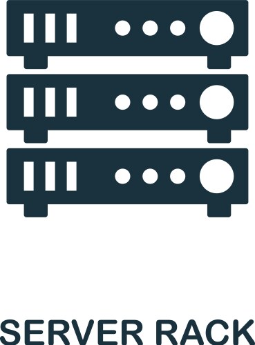 Server rack icon simple element from data vector image