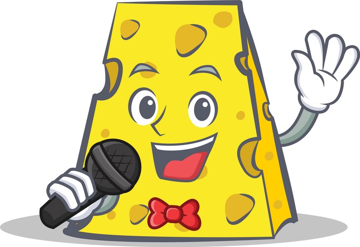 Singing Cheese Character Cartoon