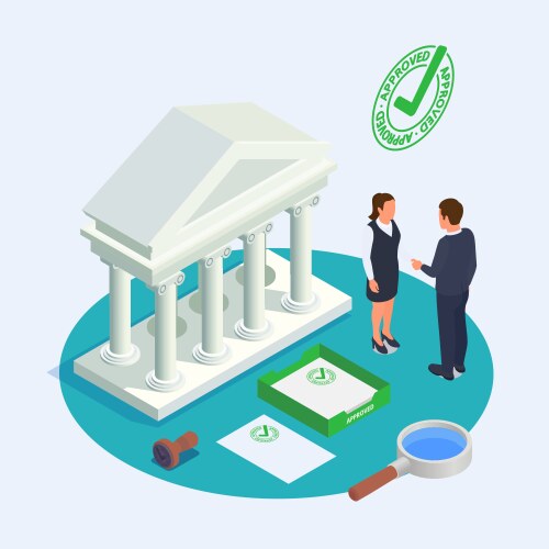 Financial regulation isometric vector image