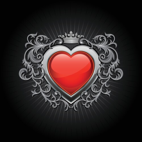 Heraldic Shield Emblem Vector Image