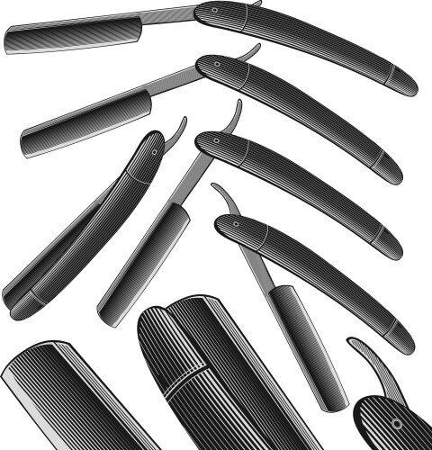 Two crossed razors Royalty Free Vector Image - VectorStock