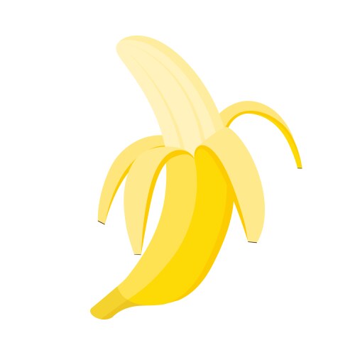 Pixel banana fruit detailed isolated Royalty Free Vector