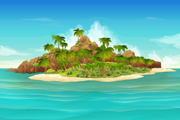 tropical island background vector