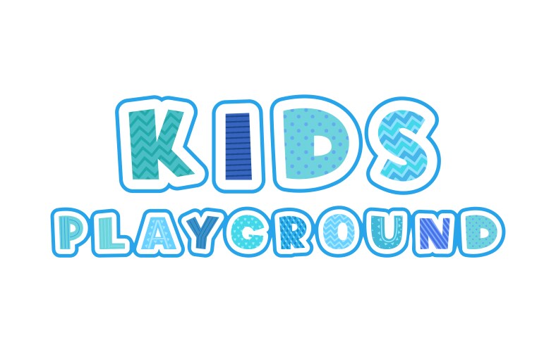 kids playground creative text letters for game vector