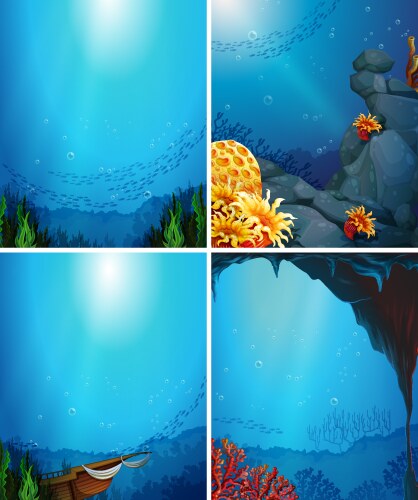 Scene of ocean and underwater Royalty Free Vector Image