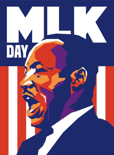 MLK Day Portrait Vector Image