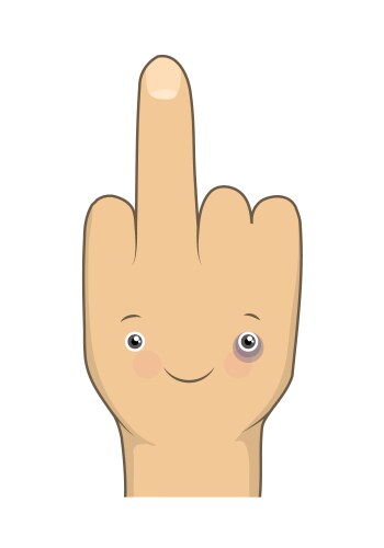 Cartoon funny middle finger Vector Image