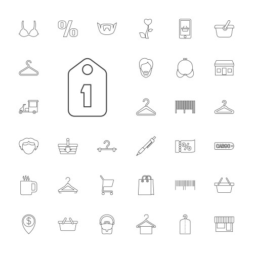 33 shop icons vector image