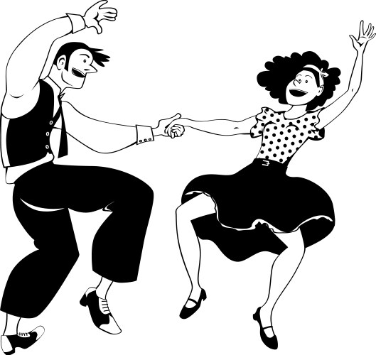 Charleston party valentines day dance couple Vector Image