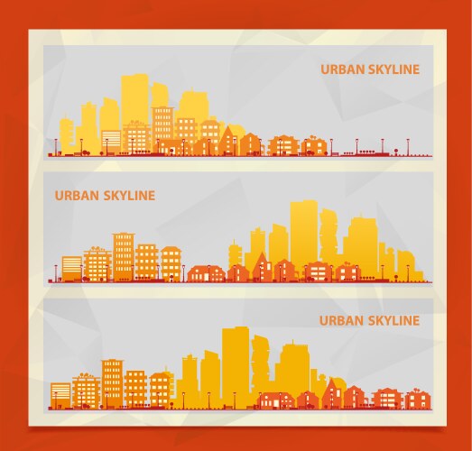 Cityscape set Royalty Free Vector Image - VectorStock