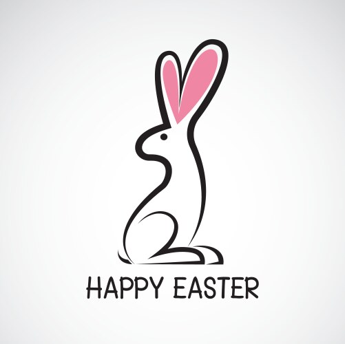 Cute easter white bunny rabbit cartoon collection Vector Image