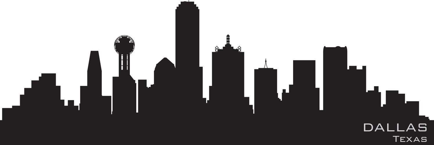 Dallas Texas Skyline Silhouette Vector Image